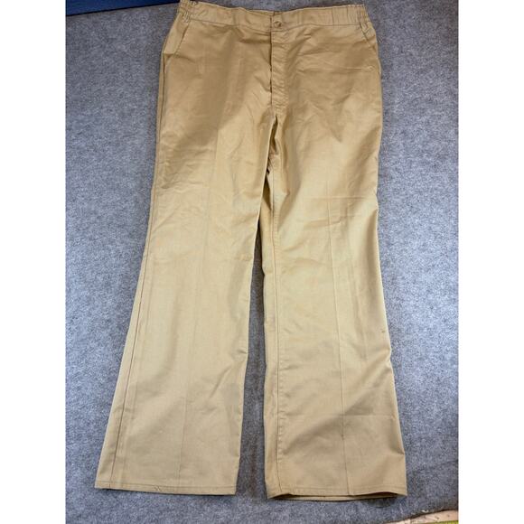 VINTAGE 70s Levis Action Jeans Khaki Pants Mens 42x30 Tan Straight 80s Workwear - Picture 1 of 6